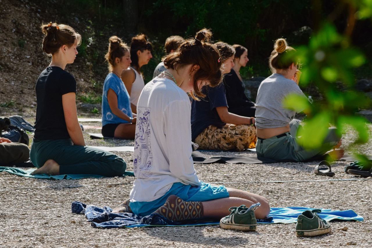 Morning yoga and meditation session